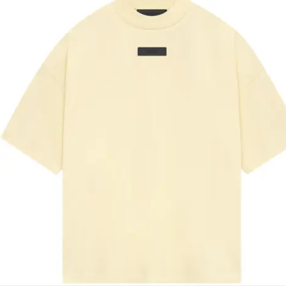 NWT FEAR OF GOD Essentials Mens Yellow Short Sleeve Tee